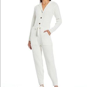 Button Front Hooded Long Sleeve Sweater Jumpsuit